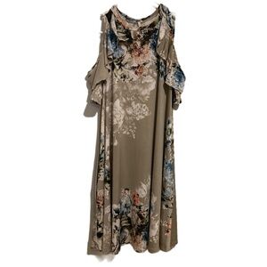 Bellamie Floral Ruffle Cut-out Sleeve Dress